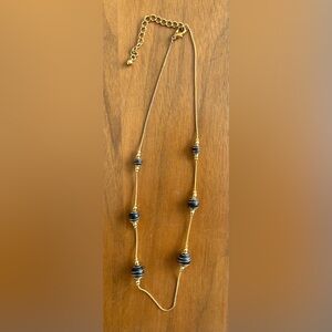 Vintage 90s Gold and Black Beaded Necklace